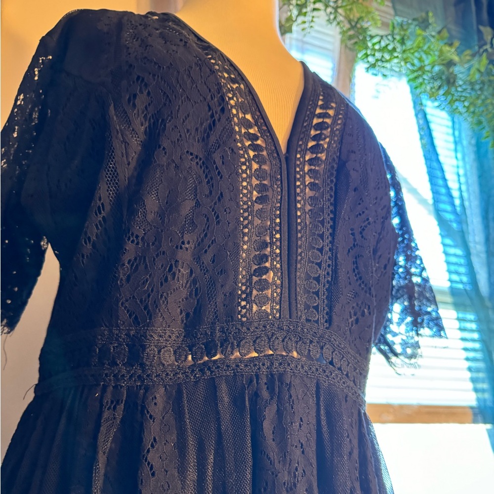 Pinup Fashion lace black dress XL NWD